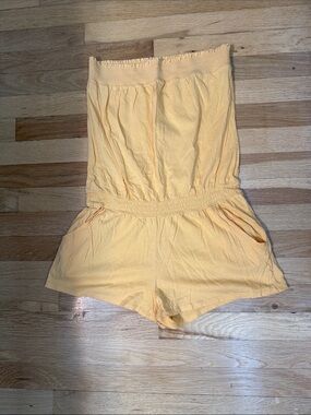 Pale Peach Colored  Strapless Romper
